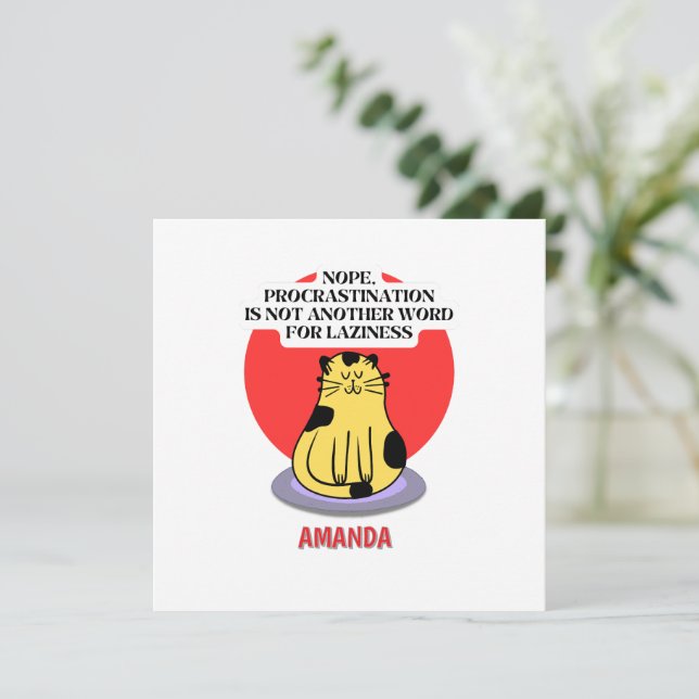 Procrastination Theme Cat's Meme  Invitation (Standing Front)