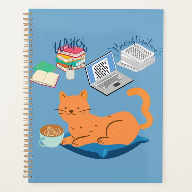  Procrastination Writer Cat Planner (Front)