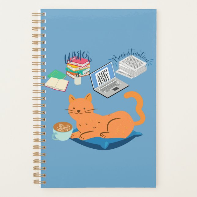  Procrastination Writer Cat Planner (Front)