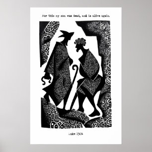Prodigal Son Art Print Luke 15 24 Scripture Poster