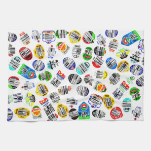 Produce Barcode Stickers Tea Towel