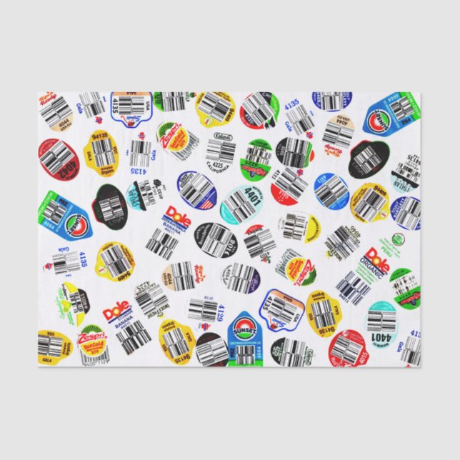 Produce Barcode Stickers Tissue Paper (Front)