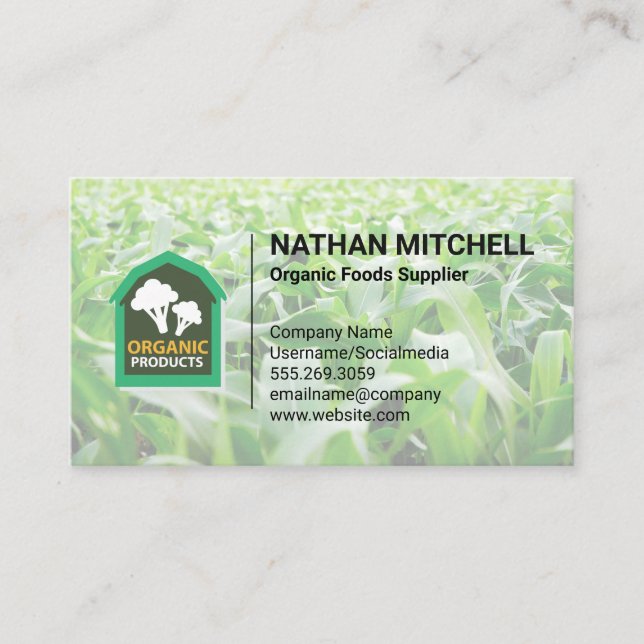 Produce Barn Logo | Corn Field Business Card (Front)
