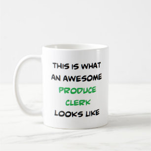 produce clerk, awesome coffee mug