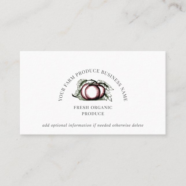 Produce Farm Farmer's Market Business Card (Front)