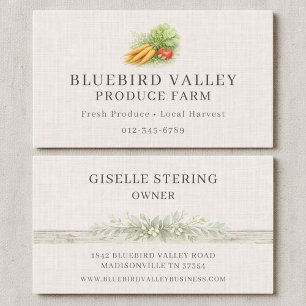 Produce Farm Farmers Market Shabby Chic Linen Business Card