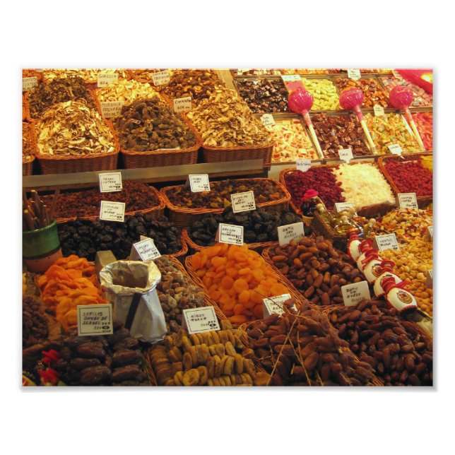 Produce stall, Boqueria market, Barcelona, Spain Photo Print (Front)