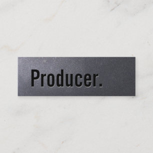 Producer Minimalist Black Bold Texts Mini Business Card