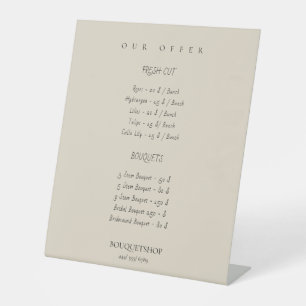 Product and Price List Pedestal Sign