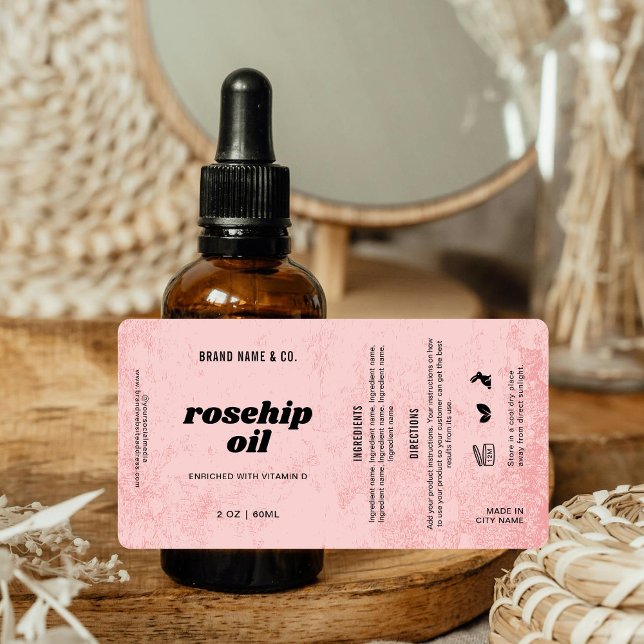  Product Customisable Pink Rustic Label (Creator Uploaded)