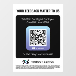 Product Genius - Window Cling - Sweepstakes