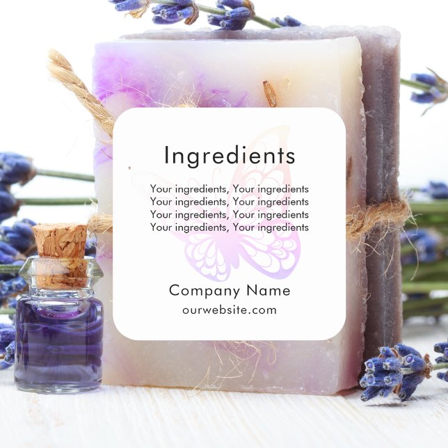 Product ingredient butterfly business label (Creator Uploaded)