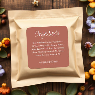  Product Ingredient Label   Terracotta Orange