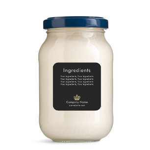 Product ingredient listing black gold crown label