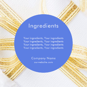 Product ingredient listing royal blue label