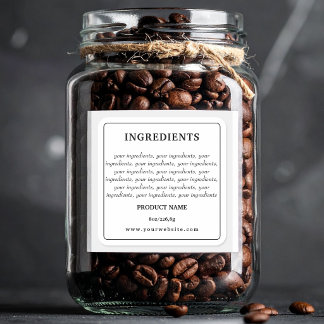 Product Ingredients Label | Printable Design