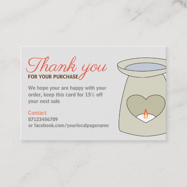 Product insert thank you card / Business card size (Front)