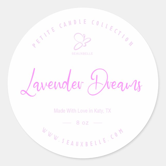 Product Label, Clean round minimalist classic Sticker (Front)