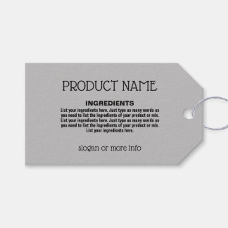 Product Label with Ingredients List