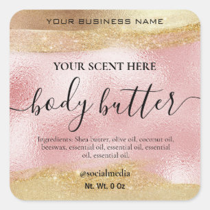 Product Labels Pink And Gold For Bath And Body