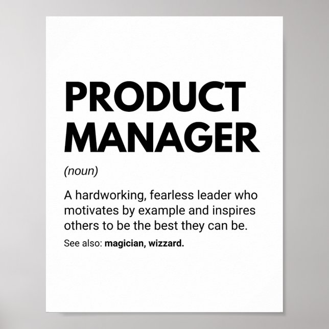 Product Manager Funny Boss Definition Poster (Front)