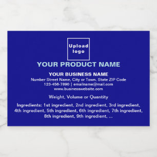 Product Minimal Information on Blue Rectangle Food Label
