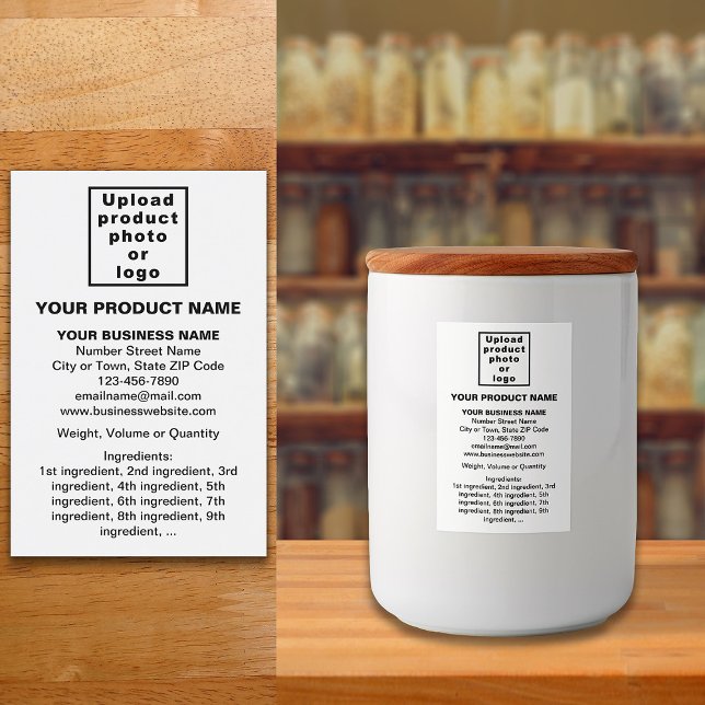 Product Minimal Information on White Portrait Food Label (Creator Uploaded)