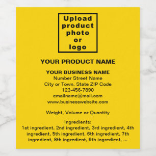 Product Minimal Information on Yellow Wine Label