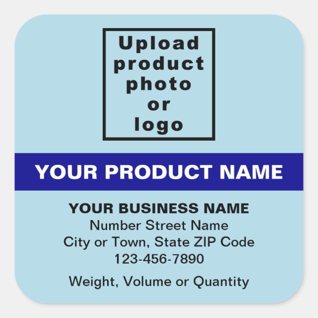 Product Minimal Texts With Highlight on Light Blue Square Sticker (Front)