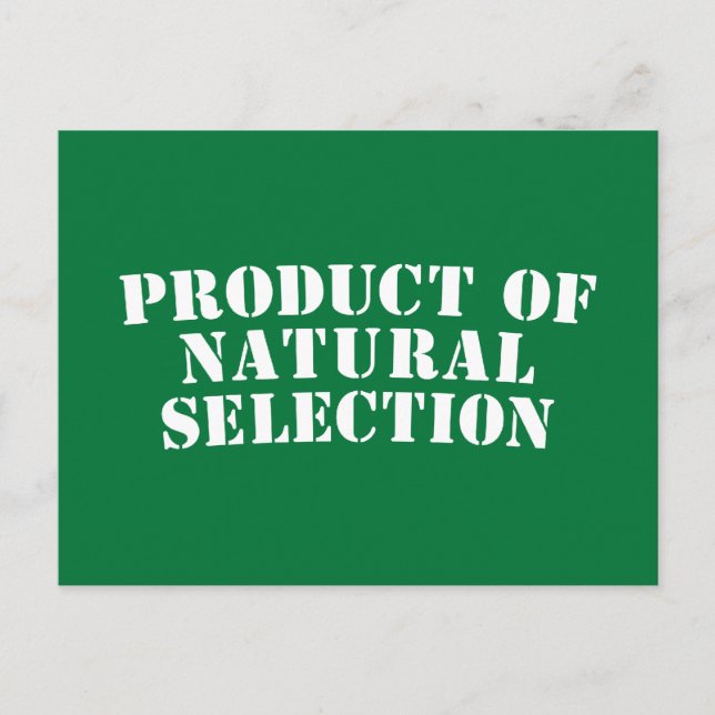 Product Of Natural Selection Postcard (Front)