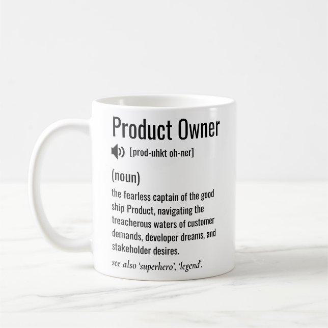 Product Owner definition Coffee Mug (Left)