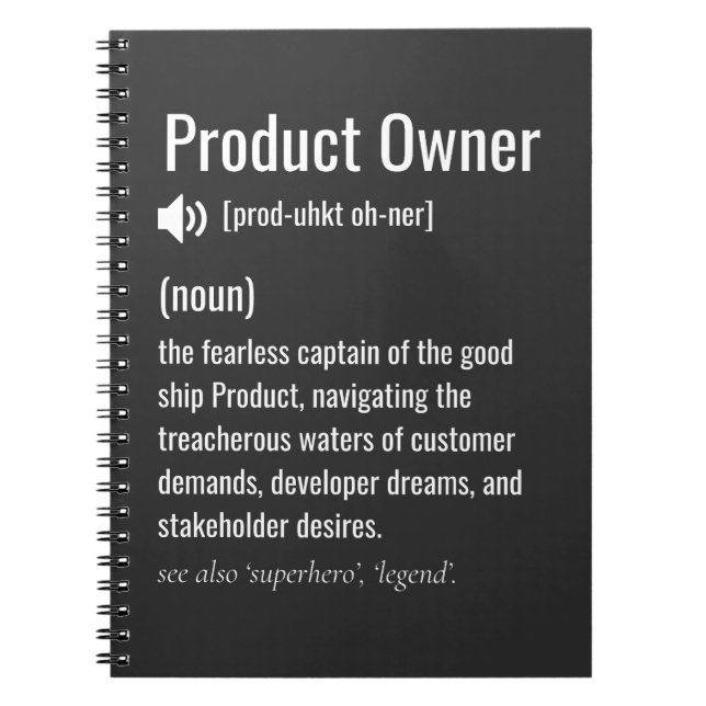 Product Owner Definition Notebook (Front)