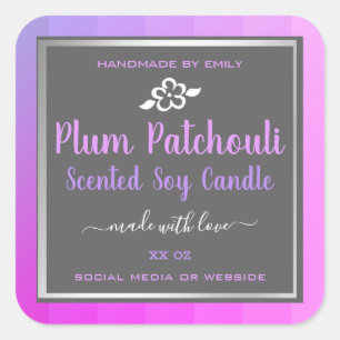 Product Packaging Labels Plum Patchouli Lilac Grey
