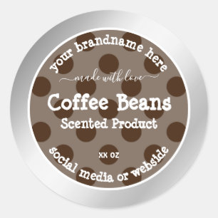 Product Packaging Labels Silver Frame Brown Colour