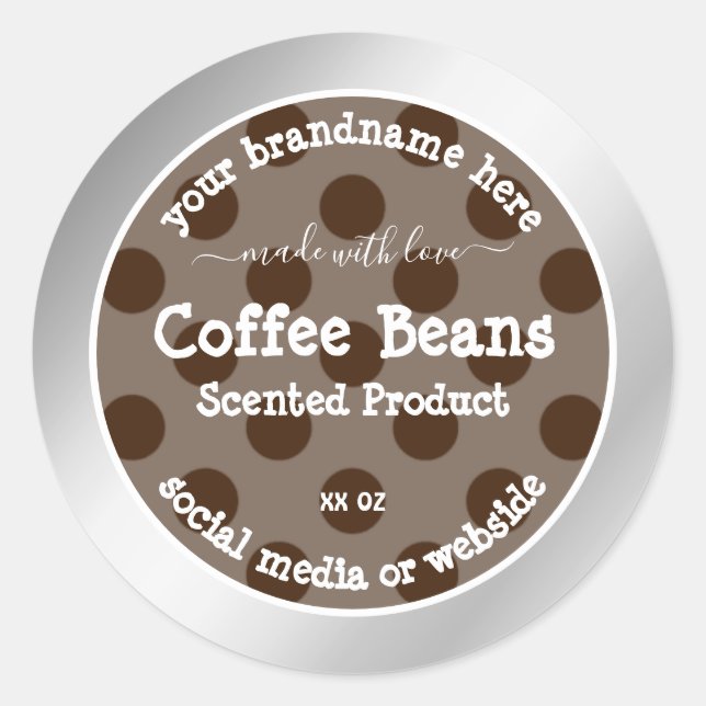 Product Packaging Labels Silver Frame Brown Colour (Front)