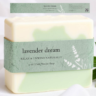 Product Packaging Sage Green Botanical Soap Wrap Invitation Belly Band
