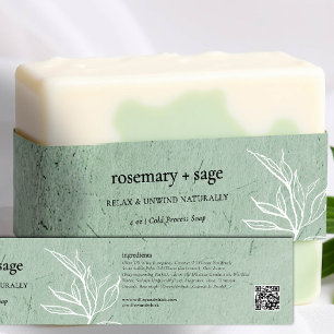 Product Packaging Sage Green Greenery Soap Wrap Invitation Belly Band