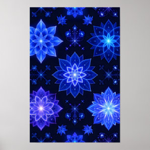 Product Seamless pattern of glowing blue and purpl Poster
