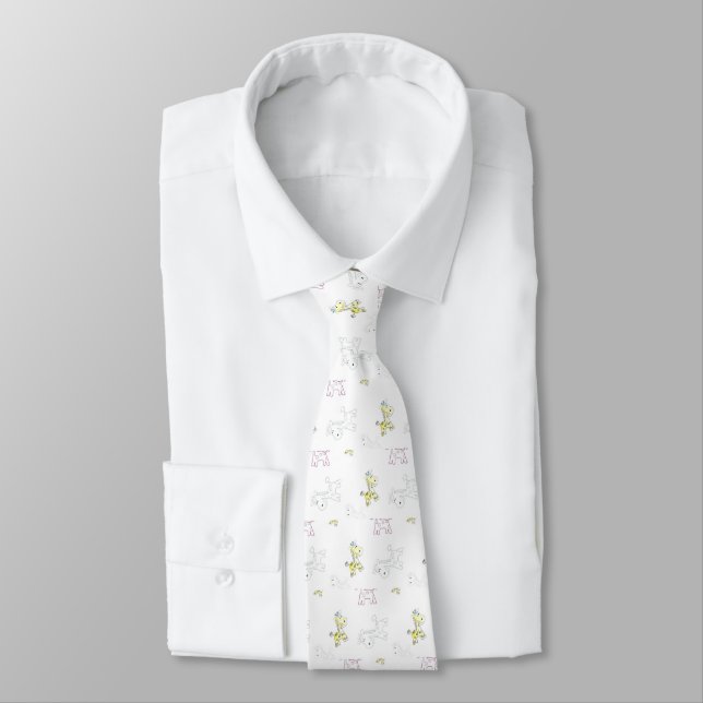product with pattern colourful sketch of Giraffe Tie (Tied)