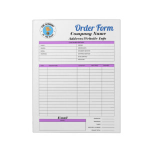 Production Order Form Notepad