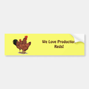 Production Red Chickens Bumper Sticker