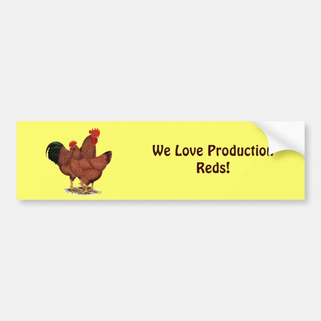 Production Red Chickens Bumper Sticker (Front)