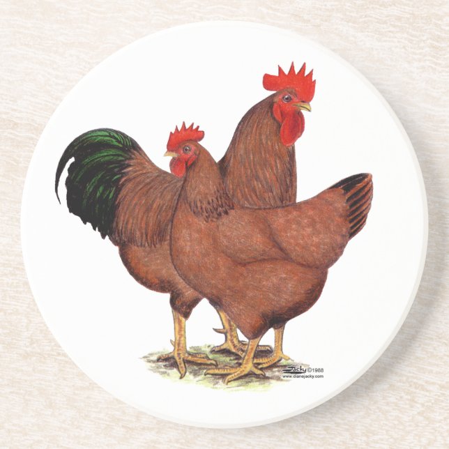 Production Red Chickens Coaster (Front)