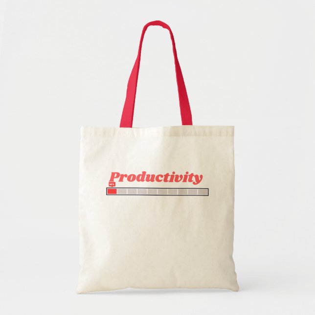 Productivity Loading Funny Work Humour Design Tote Bag (Front)