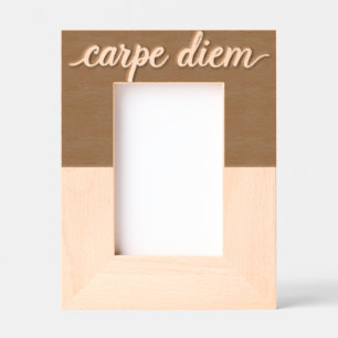 Products featuring a 'carpe diem' design etched frames