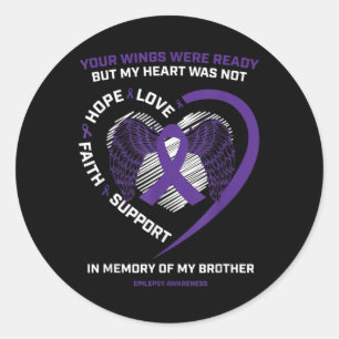 Products Gifts Memory Of Brother Purple Epilepsy A Classic Round Sticker
