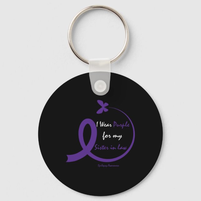Products Gifts Wear Purple Sister In Law Epilepsy  Key Ring (Front)