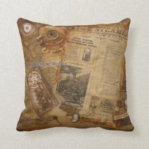 Prof. J. Byrnes's Steampunk World Cushion