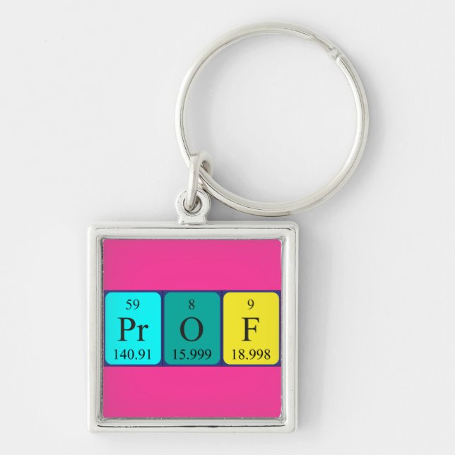 Prof periodic table name keyring (Front)
