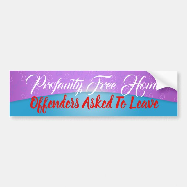 Profanity Free Home Sticker (Front)